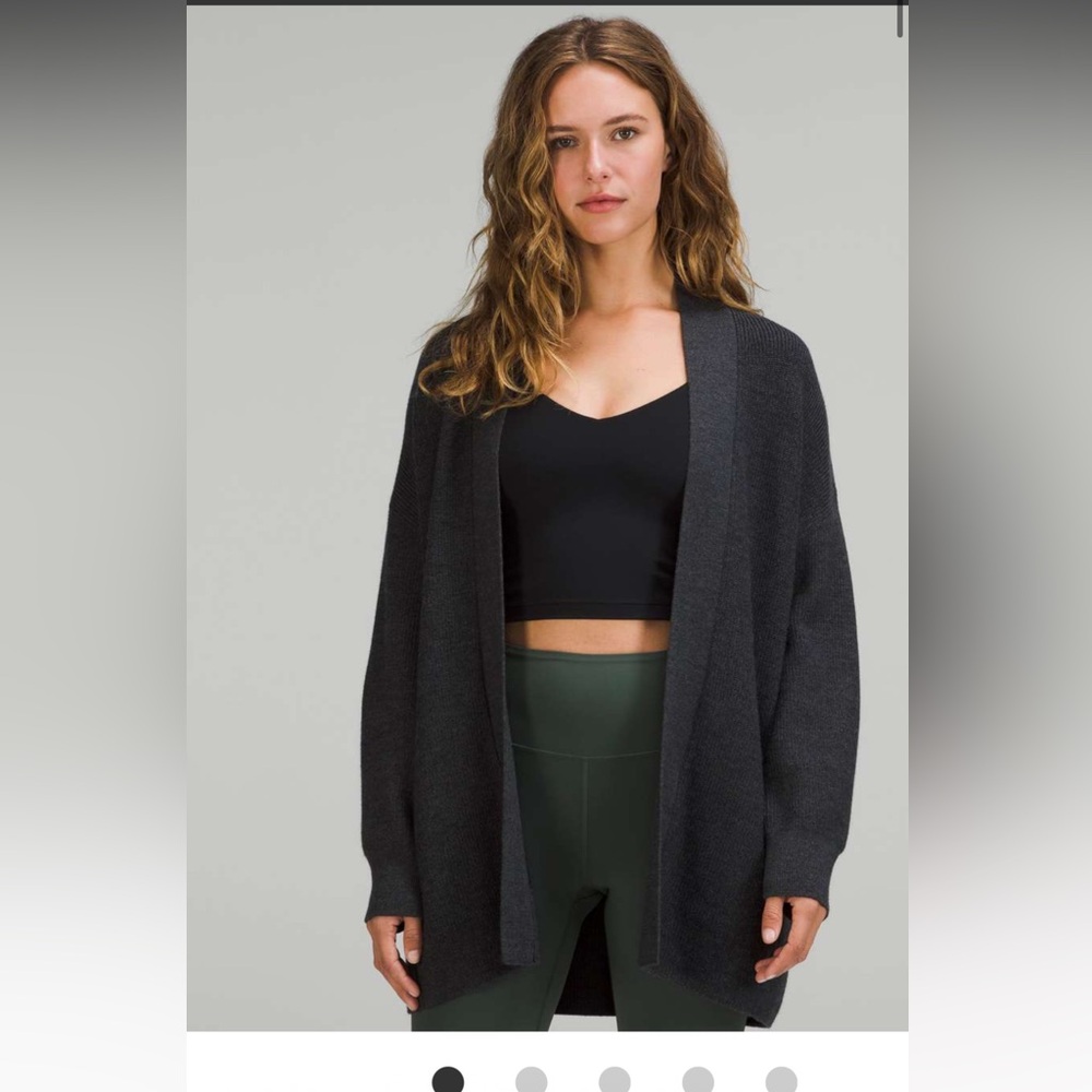 Lululemon Merino Wool blend ribbed long wrap sweater